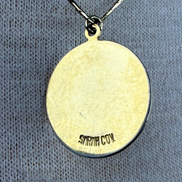 Vintage Sarah Coventry Gold Tone Capricorn Zodiac Medallion Pendant Necklace - Picture 4 of 6